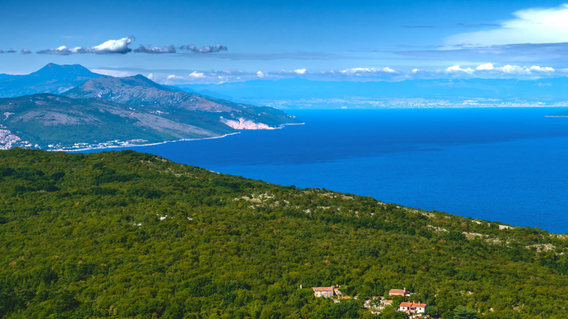 Village surrounded by greenery on the Istrian Adriatic coast